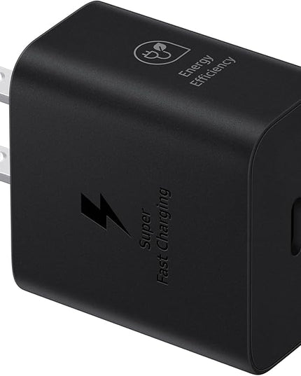 Samsung 25W Wall Charger Power Adapter, Cable Not Included, Super Fast Charging, Compact Design, Energy Efficient, Compatible with Galaxy and USB Type C Devices, Black