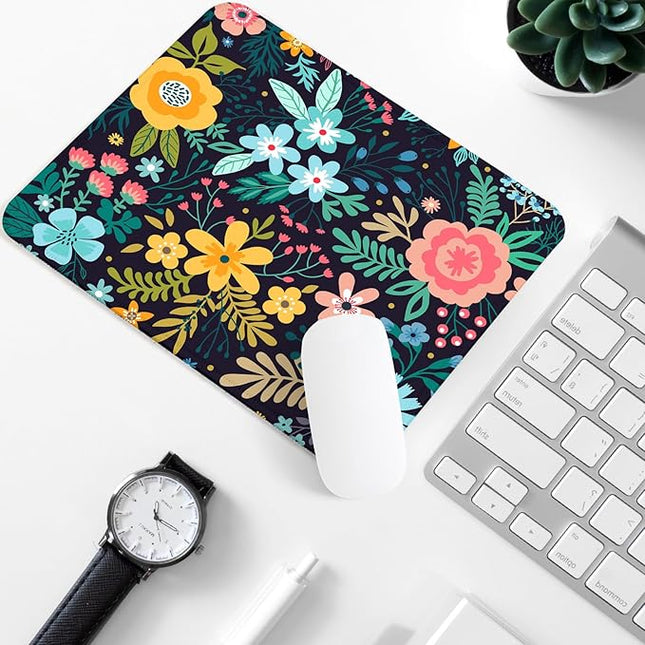 Flower Square Mouse Pad,Non-Slip Rubber Base Mouse Pad,Home Office Decoration Desktop Accessory,Laptop Mouse Pad for Office Laptops,9.4x7.8x0.12inch 5