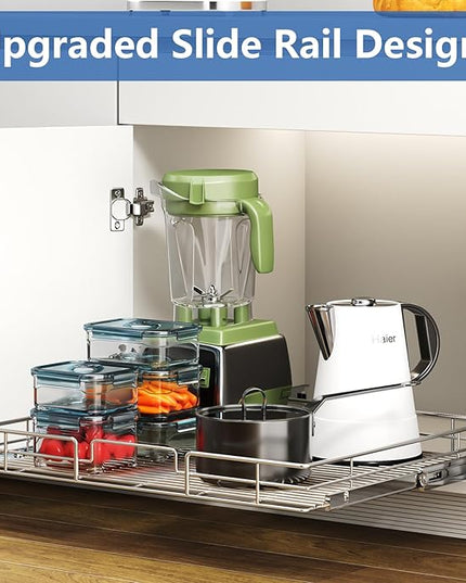 ROOMTEC Pull Out Cabinet Organizer, Cabinet Pull Out Shelves 28½" W x 21½" D, Heavy Duty Cabinet Drawers Slide Out Kitchen Cabinet Organizers Storage Shelf