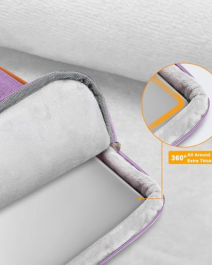 MOSISO 360 Protective Laptop Shoulder Bag,13 inch Computer Bags Compatible with MacBook Air M4 M3 M2 M1 2025-2018/Pro 13 2025-2016,Side Open Messenger Bag with 4 Zipper Pockets, Lilac