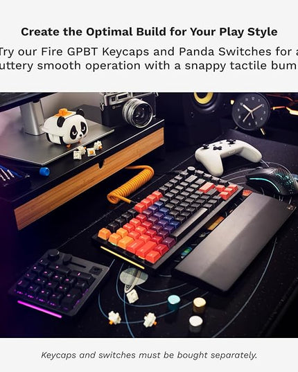 Glorious Gaming GMMK PRO 75% Barebones Black (Frame Only) - Modular Mechanical Gaming Keyboard, TKL Size (75%), 3.3lb Frame, RGB, Fully Customisable, 5-Pin Switch Support
