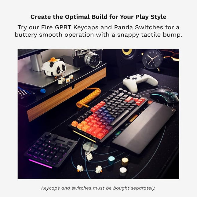 Glorious Gaming GMMK PRO 75% Barebones Black (Frame Only) - Modular Mechanical Gaming Keyboard, TKL Size (75%), 3.3lb Frame, RGB, Fully Customisable, 5-Pin Switch Support