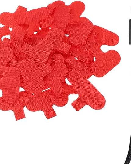 uxcell Cable Labels, 40Pcs Waterproof Cable Tag Writable Wire Labels Self-Adhesive Wire Tags Reusable Hook & Loop for Electronics Computer Cord Management Identification, Red