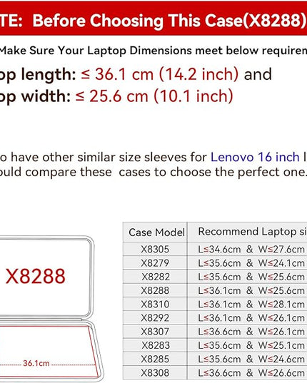 Smatree Hard EVA Protective Sleeve Case Compatible for 16 inch Lenovo IdeaPad Slim 3i Gen 8, Legion Slim 7 Gen 7, Yoga Pro 9i, Waterproof and Anti-Shock Laptop Bag (X8288)