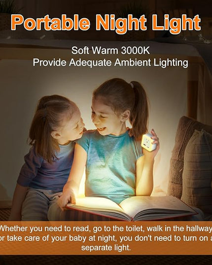 JackonLux Night Lights Plug Into Wall 2 Pack Rechargeable Battery Backup Light Dusk to Dawn Sensor Night Light with Outlet Expander for Adults Kids Bedroom, Kitchen, and Bathroom (Soft White - 3000K)