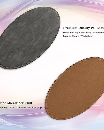 Mouse Pad，Round Mouse Pad，PU Mouse Pad，Leather Mouse Pad with Stitched Edge Micro-Fiber Base with Non-Slip Waterproof，Mouse Pad for Computers，Laptop，9 x 9 Inch (Fresh Green)