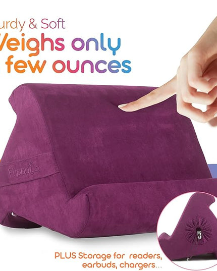 Flippy Original Tablet Pillow Stand & iPad Holder, Gift for Book Lovers & Readers, Multi-Angle Stand with Storage for Lap, Desk & Bed, Compatible with Kindle, Fire, iPad & Samsung, Orchid You Not