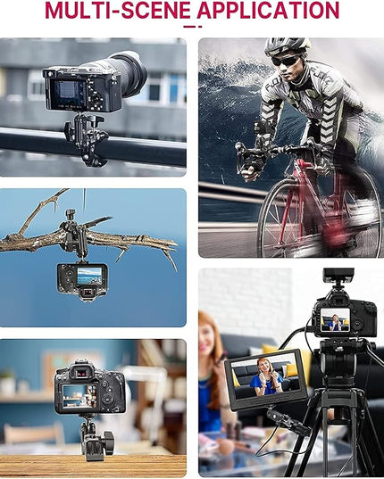 ULANZI Super Clamp Camera Clamp Mount Monitor 360° Ballhead Magic Arm Double Ball Head Adapter with 1/4"-20 & 3/8"-16 Thread ST-07 Phone Tripod Mount