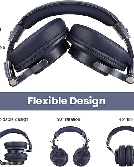 OneOdio A71 Hi-Res Studio Recording Headphones - Wired Over Ear Headphone with SharePort, Monitoring Mixing Foldable Headset with Stereo Sound, 3.5/6.35MM Jack for PC Computer DJ Guitar-Navy Blue