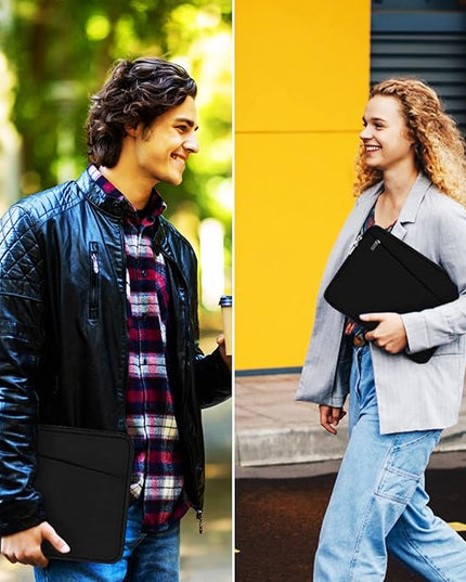 15.6 inch Laptop Sleeve, Durable Computer Carrying Bag Protective Case Briefcase Handbag with Front Pocket, Slim Cover for 15-16 Inch HP, Dell, Lenovo, Asus, Notebook, Black