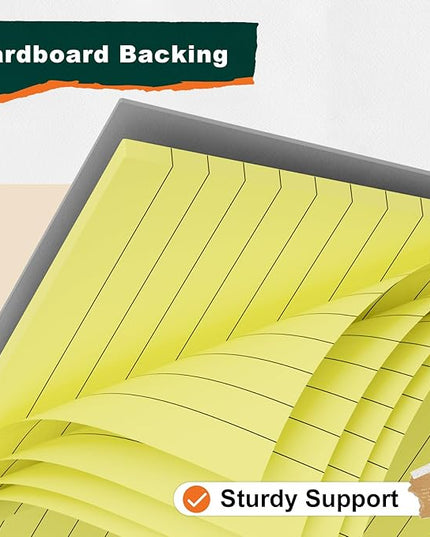 Legal Pads 8.5 x 11 Yellow Writing Pads Wide Ruled Note Pads 8.5 x 11 Lined Double-Sided Notepad for Home, School, Office Use, 80gsm Perforated Paper, Sturdy Cardboard Backing, 6 Pack (30 Sheets/Pad)