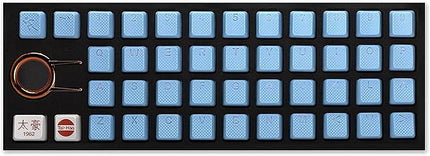 TAI-HAO 42 Rubber Gaming Keycaps Compatible with All MX Types Keyboards - Neon Blue