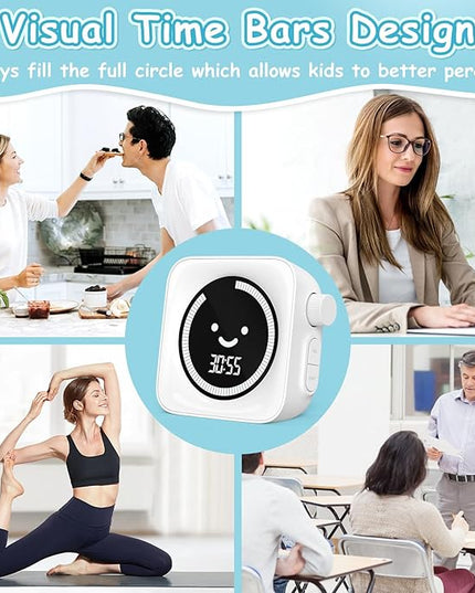 Visual Timer, 99 Minute Digital Kitchen Desk Timer for Office Supplies Home Productivity Management Tool Countdown Count Up, White