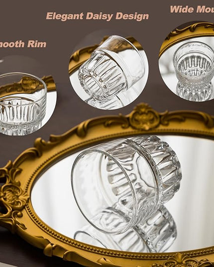 8oz Drinking Glasses Set of 4, Stackable Iced latte Coffee Glass, Cute Coffee Bar Accessories, Beer Glasses, Cocktail Glasses, Coffee Mugs for Latte, Tea, Water glasses for bar, restaurant