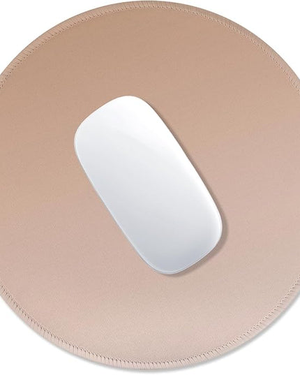 ITNRSIIET Mouse Pad Non-Slip Rubber Base Smooth Surface Stitched Edges Waterproof Durable Compatible with All Mice for Office & Gaming, Desk Accessory, Diameter 8.7 inch, Camel Gradient