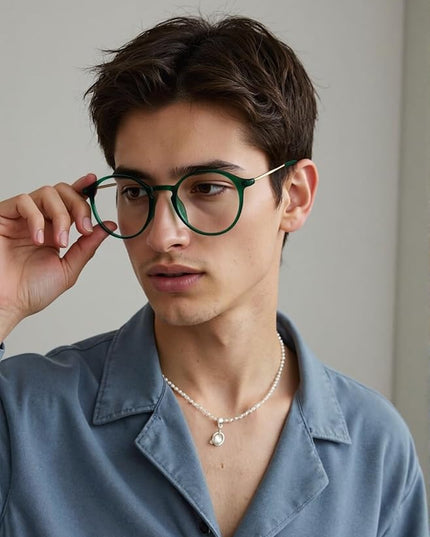 VISOONE Round Lightweight Blue Light Blocking Glasses Women Men Fashion Cute Thin Eyewear Niko