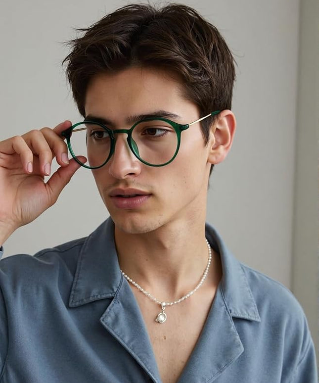 VISOONE Round Lightweight Blue Light Blocking Glasses Women Men Fashion Cute Thin Eyewear Niko