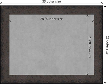 Amanti Art Black Framed Magnetic Board 25x33 Medium Vision Board for use with Magnets, 100% Metal Sheet to Display Items as Office Decor or for Home Organization in mudroom, Kitchen or Kids Room