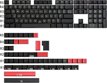 Guffercty kred 160 Keys CSA Keycap PBT Double-Shot Ball Shape Custom Keycaps Set with 6.25u/7u Spacebar for Cherry MX Gateron Kailh Switches (Evil Dolch)