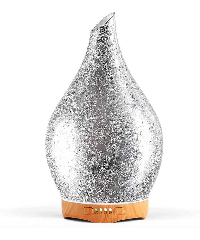 Porseme 280ml Essential Oil Diffuser, 3D Glass Aromatherapy Diffusor, Ultrasonic Cool Mist BPA Free Aroma Humidifier with Timer and Color Changing Function, Waterless Shut-Off for Home Office Room