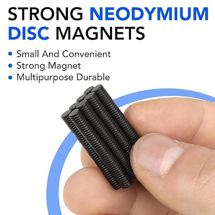 TRYMAG Small Round Refrigerator Magnets 340Pcs, 4x1mm Black Strong Neodymium Tiny Rare Earth Mini for Fridge, Whiteboard Magnets for Crafts, Dry Erase Board, Office