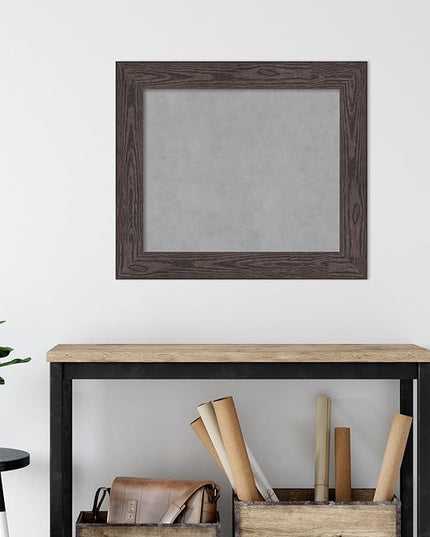 Amanti Art Black Framed Magnetic Board 26x30 Medium Vision Board for use with Magnets, 100% Metal Sheet to Display Items as Office Decor or for Home Organization in mudroom, Kitchen or Kids Room