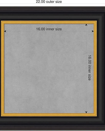 Amanti Art Black Framed Magnetic Board 22x22 Small Vision Board for use with Magnets, 100% Metal Sheet to Display Items as Office Decor or for Home Organization in mudroom, Kitchen or Kids Room