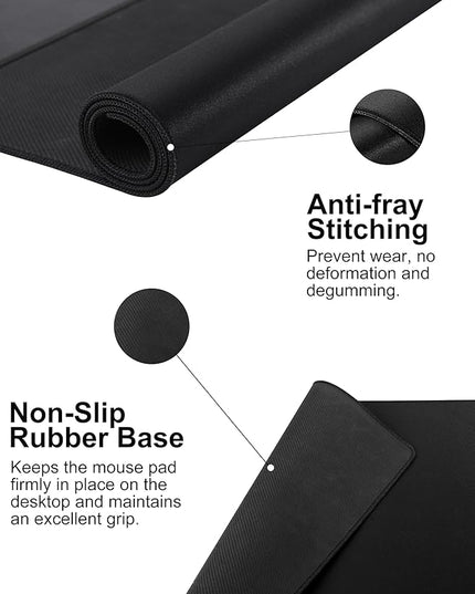 TopMade Mouse Pad with 15W Fast Wireless Charging, 31.5"x15.75" XXL Large Gaming Mousepad, Waterproof Desk Pad, Computer Desk Mat, Black(Includes 20W PD Power Adapter & 6.56ft Woven Cable)