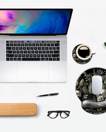 Ergo Comfort Gel Wrist Rest Mouse Pad-Ergonomic Office Mousepad with Wrist Support-Non-Slip, Design Desk Accessories Mat for Home&Game Decor Goth