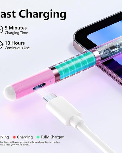 Stylus Pen for iPad 6th-11th Generation-2X Fast Charge Active Pencil Compatible with 2018-2025 Apple iPad Pro 11"/12.9"/M4, iPad Air 3/4/5/M2/M3,iPad mini 5/6 Gen-Gradient White Pink