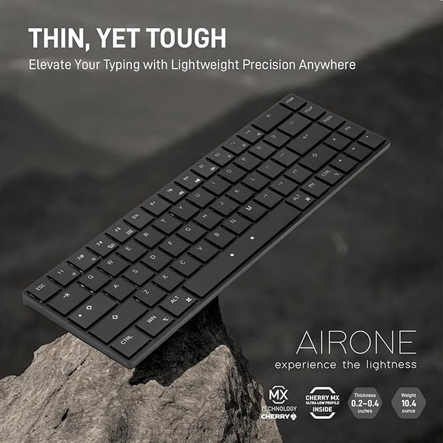 BAROCCOMiSTEL AIRONE Mechanical Keyboard, 65% Layout, Cherry MX ULP Switch, RGB Backlit, USB-C Cable, Windows/MacOS/iOS, Macro Support, Portable, Super Slim/Super Light, Black- Tactile