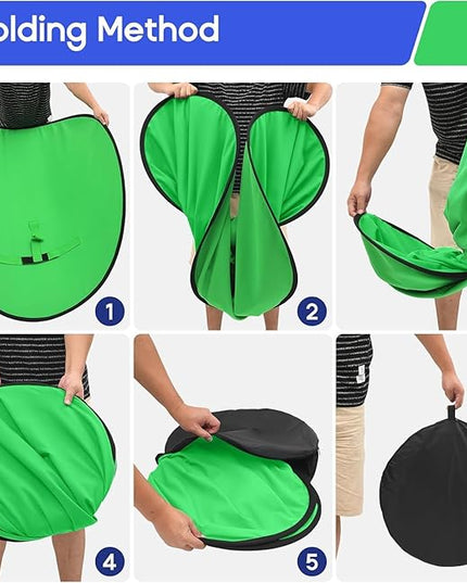 Portable Green Screen Chair, 57 in Greenscreen Backdrop with Stand Double Sided Foldable Green Background, Chroma Key, for Photography Streaming Gaming Photo Zoom Video Chats and Meeting