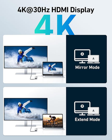 Acer USB C Dock, 7 in 1 USB-C to HDMI Hub, 2 USBA 3.1 GEN1 and 5Gbps Type-C Data Port, 4K HDMI Port, PD 100W Charging, SD Card Reader, for iPad Pro MacBook Pro Laptops and More (Silver)