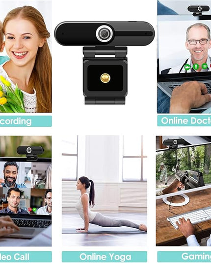 UHD 4K Webcam with Microphone: 8MP USB Computer Web Camera with Privacy Shutter and Tripod, External Webcam Pro Streaming Webcams PC Cam w/Mic Noise Reduction for Winsdows Mac OS Desktop Laptop