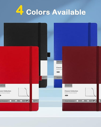 4 Pack Lined Journal Notebooks for Work, Travel, College, A5 Size 100 GSM Thick Paper, Classic Ruled, Hardcover Notepad for Writing 160 Pages, 5.5 x 8.3 inch - 4 Deep Multicolors