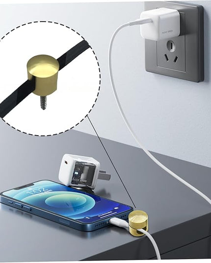 Cable Holder, 6PCS Cable Management Clips, Aluminum Cord Holder, for and Fixing Chandelier Wires, Gold