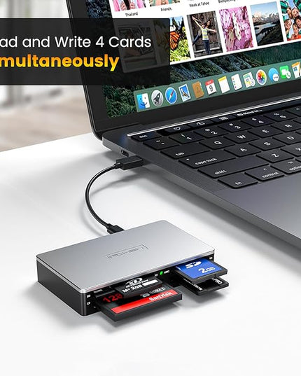 SmartMedia Card Reader Writer All-in-1 USB Universal Multi Card Adapter Slim Hub Read Smart Media, xD, SD, SDHC, SDXC, UHS-I, MMC, MS Pro Duo, CF, MD, Camera Flash Memory Cards For Windows, Mac, Linux