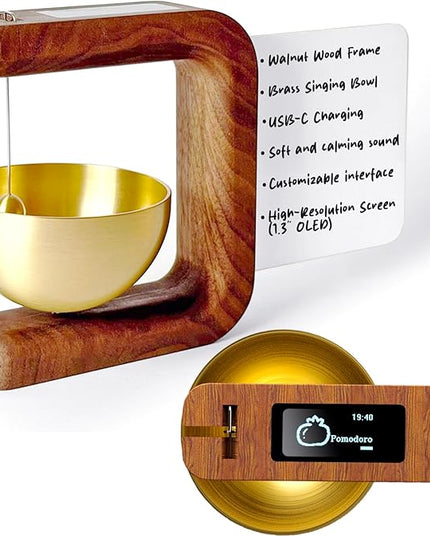 Pro Timer P2 - Elegant Wooden Pomodoro Timer - an Original Productivity Tool with Magnetic Memo Board – High-End Quality Desk Device for Focus, Meditation & Productivity - Ideal for Work & Study