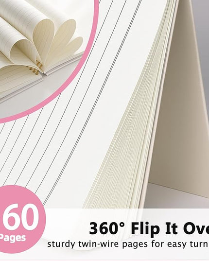 Pink 8 Ball Coquette Spiral Notebook,Preppy Aesthetic Journal Notebook, Pink Girly Notebook, Preppy Gifts for Women, Office Supplies, Hardcover Spiral Notebook 80 Sheets -160 Pages 5.5x8.3 Inch