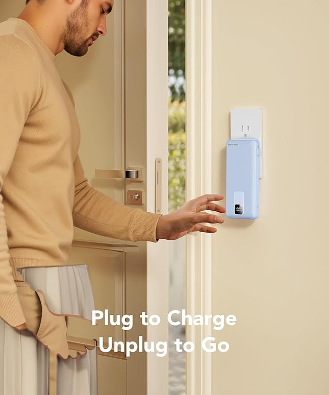 charmast 20000mAh Portable Charger with Built-in Cables & Wall Plug, 20W USB C Power Bank, Fast Charging Battery Pack Travel Essentials Compatible with iPhone 16/15/14 Series, Samsung, Google, iPad