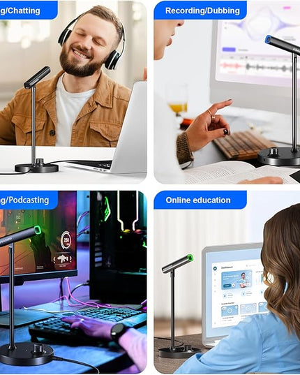Aokeo USB Microphone, Gaming Microphone for PC with Volume Control Buttons for Recording,Podcasting,Streaming,YouTube,PS5 PS4 Mac Laptop
