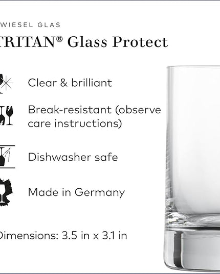 ZWIESEL GLAS Paris Whiskey Glass 10.5 Ounce (Set of 6), Tumbler for Whiskey, Dishwasher-Safe Tritan Crystal Glasses, Made in Germany