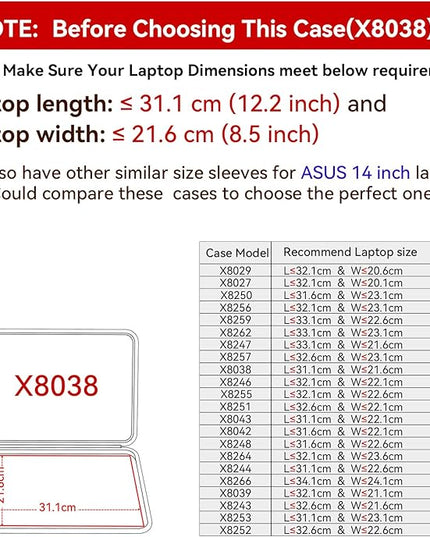 Smatree Hard EVA Protective Sleeve Case Compatible for 14 inch ASUS Zenbook Duo UX8406, for 14 inch Zenbook 14 UM3406, for 14inch ExpertBook B9 OLED B9403 Notebook Bag (X8038)