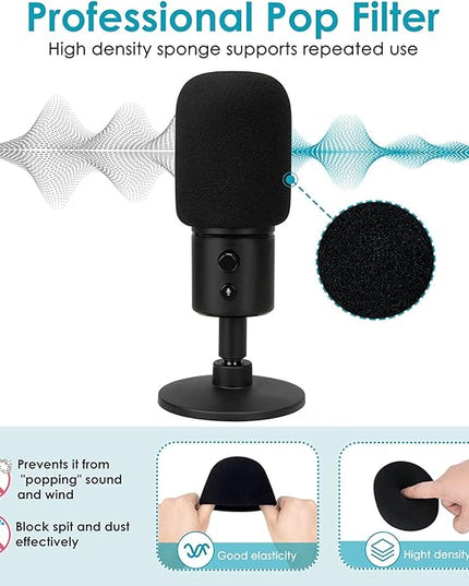 Microphone Stand for Razer Seiren X Adjustable Suspension Boom Scissor Arm Stand with 3/8"to 5/8" Screw Adapter Windscreen Pop Filter Cable Sleeve, Professional mic stand by YOUSHARES
