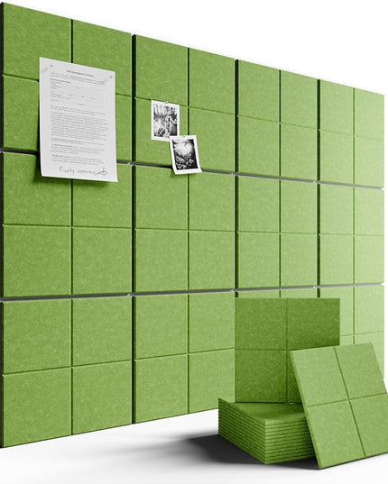 Fluxynara Large Felt Bulletin Board 48" x 36" Cork Board Alternative-12 Pack with 70 Safe Removable Adhesive Tabs, Cork Boards for Walls Cork Board for Home Office Classroom Pin Board-Kelly Green