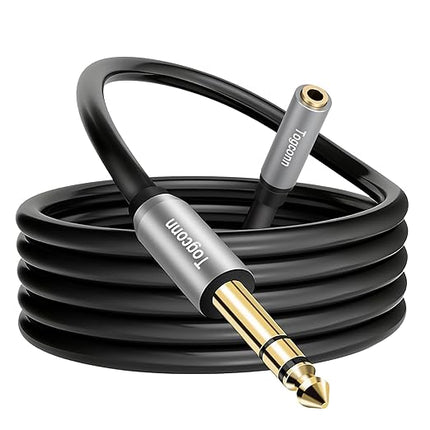 6.35mm to 3.5mm Stereo Audio Cable Adapter, 6.35mm 1/4 Inch TRS Male to 3.5mm 1/8 Inch Female Stereo Audio Converter Connector for Phone, Laptop, Headphone, Amplifier, Guitar, Speaker-1 Feet/12 Inch