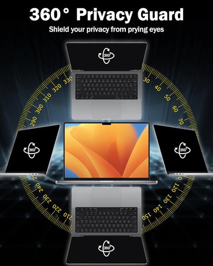 F FORITO 17 Inch 16:10 360°Laptop Privacy Screen Protector, Anti Peeping Anti Glare Laptop Privacy Shield, Reduce Eye Strain & Eye Protection