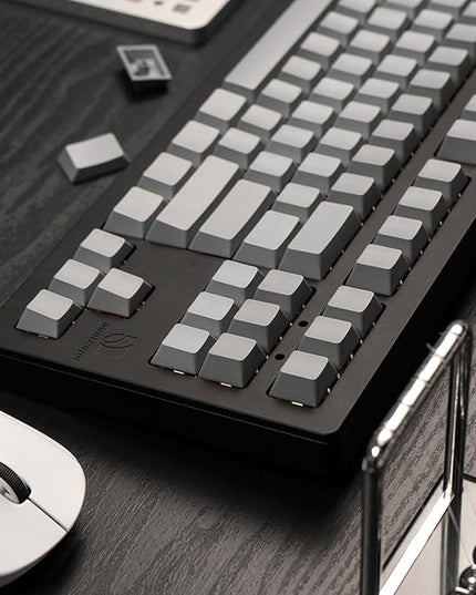 mintcaps PBT Gray Keycaps Cherry Profile DYE-Sub Custom Minimalist Key Caps for 60% 65% 75% 80% Cherry Gateron MX Switches Mechanical Keyboards (107Keys Keycaps)