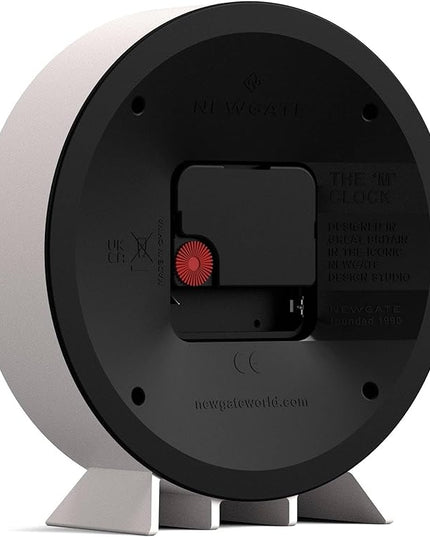 NEWGATE® M Mantel Echo Desk Clock | Modern Round Design | White | Easy to Read Numbers | Contemporary Style for Desk, Table, Shelf or Bedside