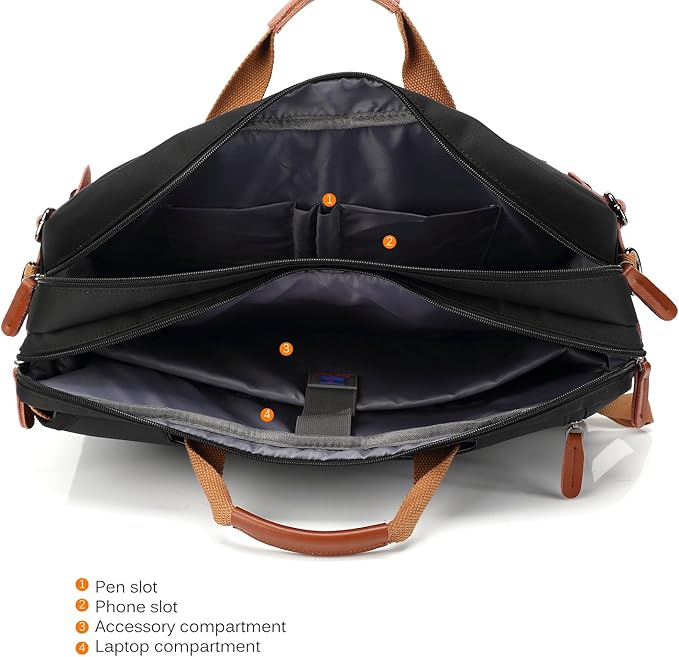 CoolBELL Convertible Backpack Messenger Shoulder bag Laptop Case Handbag Business Briefcase Multi-functional Travel Rucksack Fits 17.3 Inch Laptop For Men/Women (Grey)